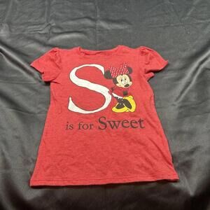 Old Navy GIRLS Disney Minnie Mouse Red Short Sleeve Shirt Size 5T